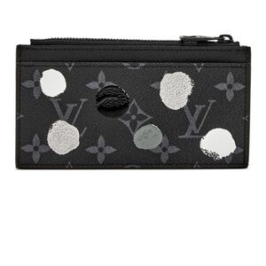 Louis Vuitton Kusama Zip Card Case Monogram Eclipse Dots Brand New